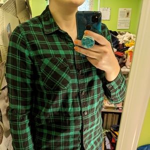 Green and black Eddie Bauer flannel